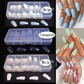 100 шт., DIY балерина, ногти, искусственные накладные ногти, ногти в форме гроба, инструменты для дизайна ногтей бежевый