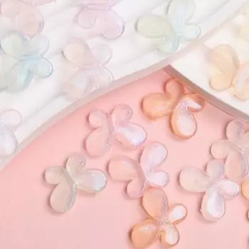 100 шт. DIY ювелирные аксессуары изысканные модные свободные бусины в форме бабочек перламутровый цвет