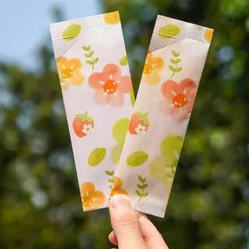 100 шт., длинная алюминиевая фольга с радужным цветочным узором, пакет для кофе, молока, чая, заменителя пищи, пудры, сахара 2.5x10cm