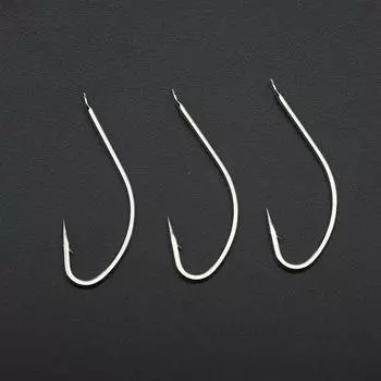 100 шт., длинный хвостовик, колючий рыболовный крючок, высокоуглеродистые рыболовные крючки, крючок для карпа, сплющенная ручка, 1-10, рыболовные аксессуары для белой лисы 1#