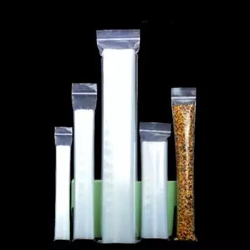 100 шт., длинный прозрачный самозапечатывающийся мешок 0,16 мм, полиэтиленовый, любой толщины, тонкий, влагостойкий, сумка для хранения с дистанционным управлением, узкие упаковочные пакеты на молнии 4x10cm 100pcs