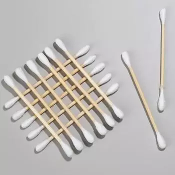 100 шт. двойные деревянные ватные палочки для макияжа, женские ватные палочки с деревянным наконечником, чистка носа и ушей, инструменты для ухода за здоровьем ребенка