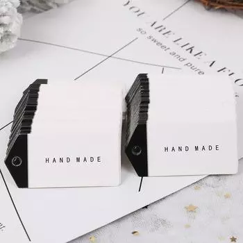 100 шт. двухцветных этикеток ручной работы, этикетки из крафт-бумаги, товары для самостоятельного декорирования 100pcs