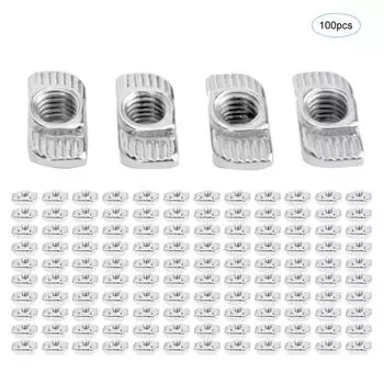 100 шт. Европейские стандартные Т-образные гайки 30T с резьбой, скользящие Т-образные гайки для алюминиевых профилей M6