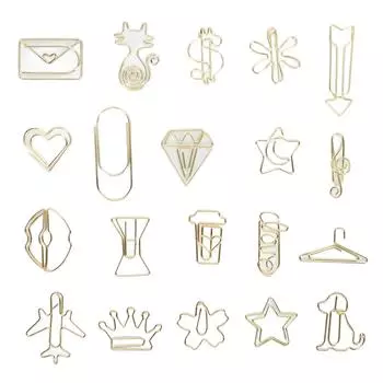 100 шт., фигурные скрепки для бумаг, предотвращающие скольжение, милые декоративные металлические закладки, скрепки для документов