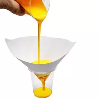 100 шт. Фильтр сетчатый бумажный для распыления краски для автомобиля, очищающий фильтр-воронка, одноразовый фильтр для краски, конический нейлоновый бумажный инструмент-воронка