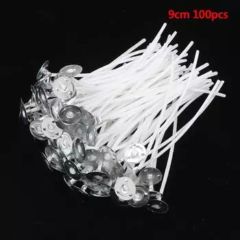 100 шт. фитили для изготовления свечей, покрытые натуральным соевым фитилем 9cm 100pcs