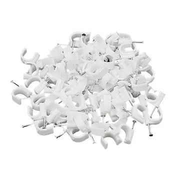 100 шт. фиксированных зажимов, простая установка, круглые гвоздевые зажимы, высокопрочные металлические стальные гвозди, U-образные защелки, аксессуары для домашней электропроводки 4mm