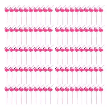 100 шт. Фламинго трубочки для питья милый узор экологически чистые гибкие коктейльные трубочки для
