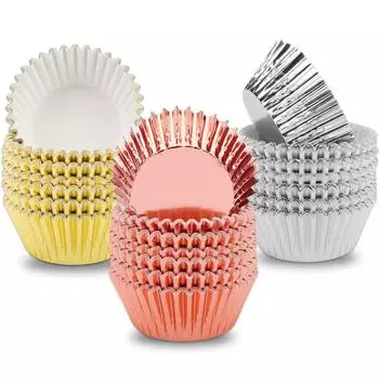 100 шт. фольгированных формочек для кексов, обертки стандартного размера 2 дюйма, украшения для тортов в форме маффинов на свадьбу, день рождения, вечеринку по случаю рождения ребенка зелёный