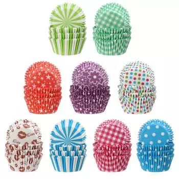100 шт. формочки для кексов, инструменты для выпечки, держатель для жиростойкой бумаги, коробка для кексов, чехол для бумажного стаканчика, поднос для вечеринки, принадлежности для украшения торта