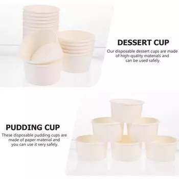 100 шт. Формочки для мороженого, пудинга, желе, японский десерт, бумажные, йогурт, одноразовые