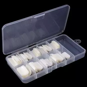 100 шт. французские акриловые накладные ногти с полным покрытием и коробкой для хранения