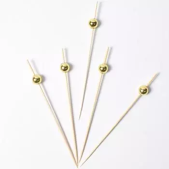 100 шт. Фрукты Напитки Коктейльные палочки Палочки Зубочистки для Закуски Золотые