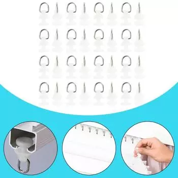 100 шт. фурнитура для карнизов для штор белые пластиковые крючки ползунки бесшумные колеса ролики для штор бегунки оконные аксессуары