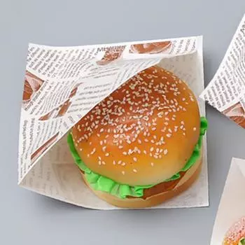 100 шт. Гамбургские треугольные пакеты для выпечки и масла, пончики, выпечка, упаковка для еды, маслостойкий крафт-мешок, завернутый вручную 100pcs