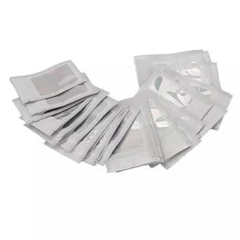 100 шт. герметичный пакет с защитой от запаха, голографический пакет с защитой от запаха и прозрачным окошком для губ белый