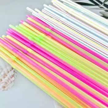 100 шт. гибкие пластиковые трубочки одноразовые питьевые трубочки разных цветов 21 см гибкие полосатые трубочки для сока для вечеринок и мероприятий флуоресцентный зеленый