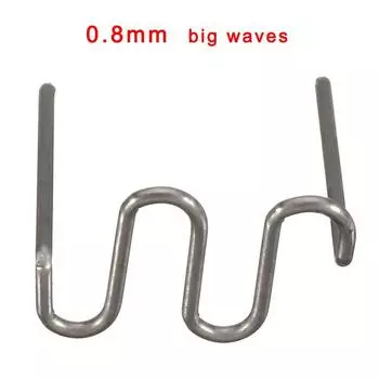 100 шт., горячий степлер, пластиковый ремонтный стандарт, предварительно нарезанные волнистые скобы, бампер, кузовной ремонт, 0,6 мм 0,8 мм, волнистые скобы, сварочная проволока 0.6mm Small waves