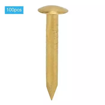 100 шт. гвоздей с круглой шляпкой из латуни, винтажные аксессуары для самостоятельного изготовления крепежа длиной 10 мм