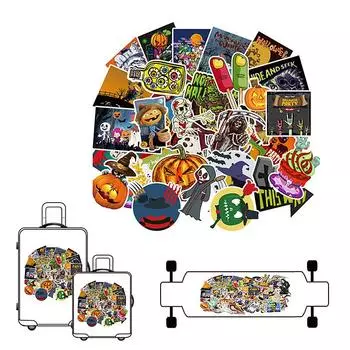 100 шт Хэллоуин Наклейки для ноутбуков Наклейки бутылки для воды Автомобиль Багаж Декор