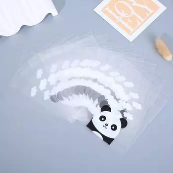 100 шт. хрустящее печенье с фруктовой нугой в виде панды и снежинки в прозрачной подарочной упаковке 10x10cm