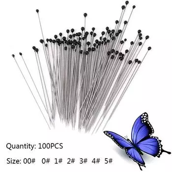 100 шт., игла для образцов насекомых, полоска из нержавеющей стали, пластиковая коробка для школьной лаборатории, энтомологическая игла для вскрытия тела, игла для насекомых 0-0.29mm 100pcs
