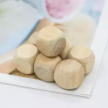 100 шт. Игрушечные кубики с отверстием, 6-сторонние игры «сделай сам», гравировка, свободные бусины из голмвуда, округлые деревянные зерна «сделай сам», поставка для детей 16 mm