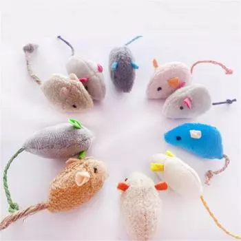 100 шт. Игрушка для кошек-мышей, плюшевая мышь с кошачьей мятой для домашних кошек и котят
