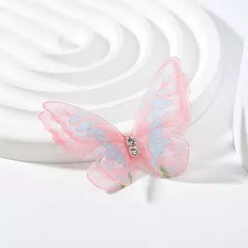 100 шт. имитация бабочки марля бабочка аппликация стразы ткань аппликация ручная работа бежевый