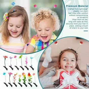 100 шт., искусственные растения, заколка для волос, цветок, трава, гриб, утконос, зажим для женщин и девочек, заколка для волос, аксессуары для волос, реквизит для фотосессии, Рождественский подарок 1 Set