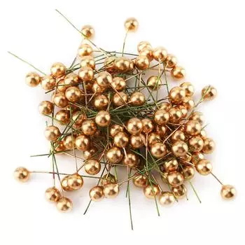 100 шт. искусственные золотые ягоды падуба рождественские украшения для дома подвесные украшения 10 мм 10mm
