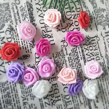 100 шт искусственный цветок красивый однотонный полиэтиленовая пена свадебная имитация пены роза для вечеринки