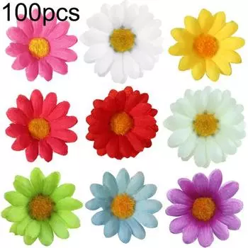 100 шт. искусственный цветок поддельные шелковые головки подсолнуха свадебный цветочный декор «сделай сам» белый