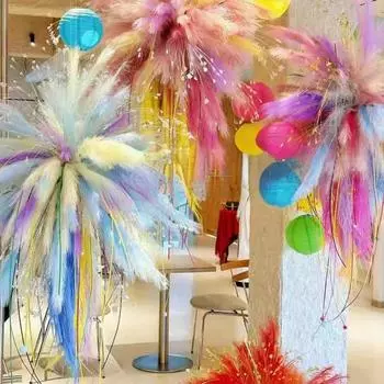 100 шт. искусственный тростник пампасная трава День святого Валентина свадьба праздник вечеринка атмосфера фотография стиль украшение окна 55cm белый