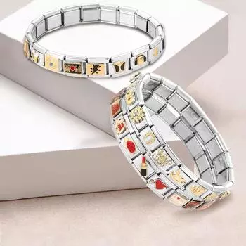 100 шт. итальянский браслет с подвесками модульный набор сменные модульные звенья из нержавеющей стали ювелирные компоненты для изготовления