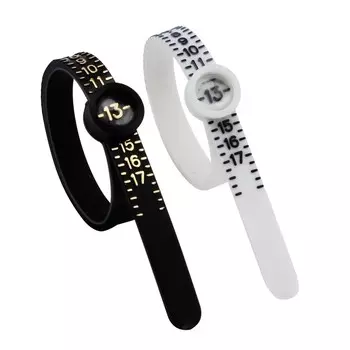 100 шт. Измерительный инструмент для измерения размера кольца Акриловое увеличительное стекло Кольцо Мягкая линейка Многоразовый датчик размера пальца Инструмент для определения размера ювелирных изделий 1-17 США Размер колец