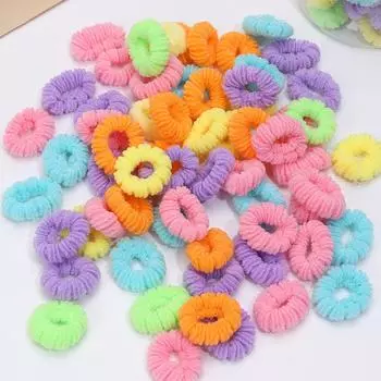 100 шт. Эластичные резинки для волос Разноцветные нейлоновые резинки для волос Держатели для хвостиков Скранчи Резинки Детские аксессуары для волос для девочек Детей