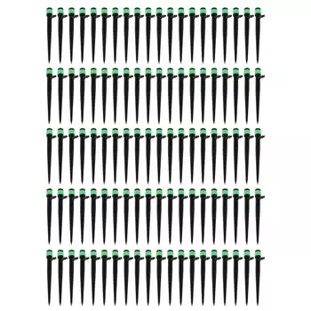 100 шт. Капельницы 360 градусов регулируемый расход воды капельницы распылитель для полива патио газона грядки зелёный