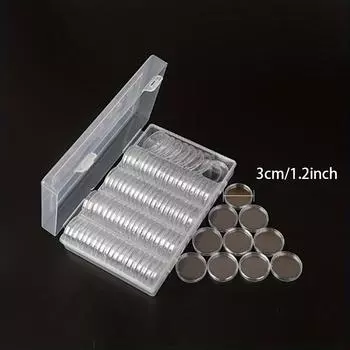 100 шт. капсула для монет, маленькая круглая коробка, коробка для защиты памятных монет, коробка для хранения коллекции монет 100pcs