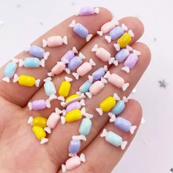 100 шт., каваи, красочные мини-милые конфеты, дизайн ногтей, плоская задняя часть, стразы, аппликации, сделай сам, декор для скрапбукинга, аксессуары, ремесла