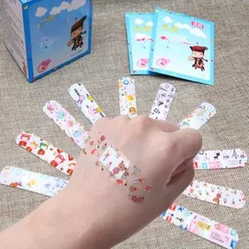 100 шт. клейкие бинты пластырь изогнутые милые мультяшные узорчатые водонепроницаемые пластыри пластырь для повязки на рану Banditas для детей NOS