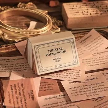 100 шт./книга Ретро Материал Книга Звездные Стихи Английская Поэзия Справочник Базовый Материал Коллаж DIY Украшения