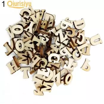 100 шт. кнопка с цифрами и буквами алфавита из смешанного дерева 1