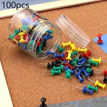 100 шт. кнопок, кнопок для доски объявлений, кнопок-палочек, настенных украшений для пробковой доски, офисных цветных кнопок для организации стола белый