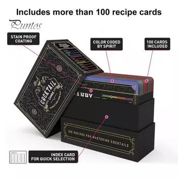 100 шт. коктейльных карточек рецепты коктейлей карточки для мастер-класса по приготовлению коктейлей для домашнего бармена коктейльное меню инструкция карта 1 Set