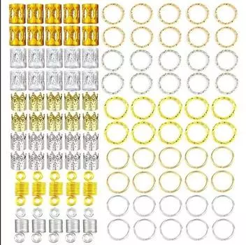 100 шт., кольца для кос, дреды, трехслойные заколки для волос, петли для женщин и девочек, украшения для волос