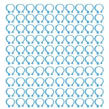 100 шт. кольца для ног птицы, курицы, птицы, утки, идентификационные браслеты для ног, пряжка открытого типа, куриная лодыжка 16mm / 0.63in синий