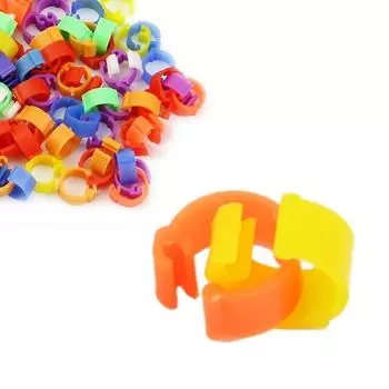 100 шт. кольца-клипсы для курицы, голубя, ноги, птицы, голубя, цыплят, утки, попугая разноцветный