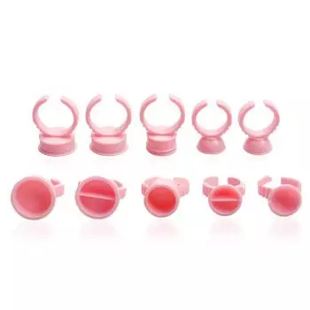 100 шт. Кольцо для чернил для татуировки, розовое, профессиональный портативный держатель пигмента для микроблейдинга для ресниц